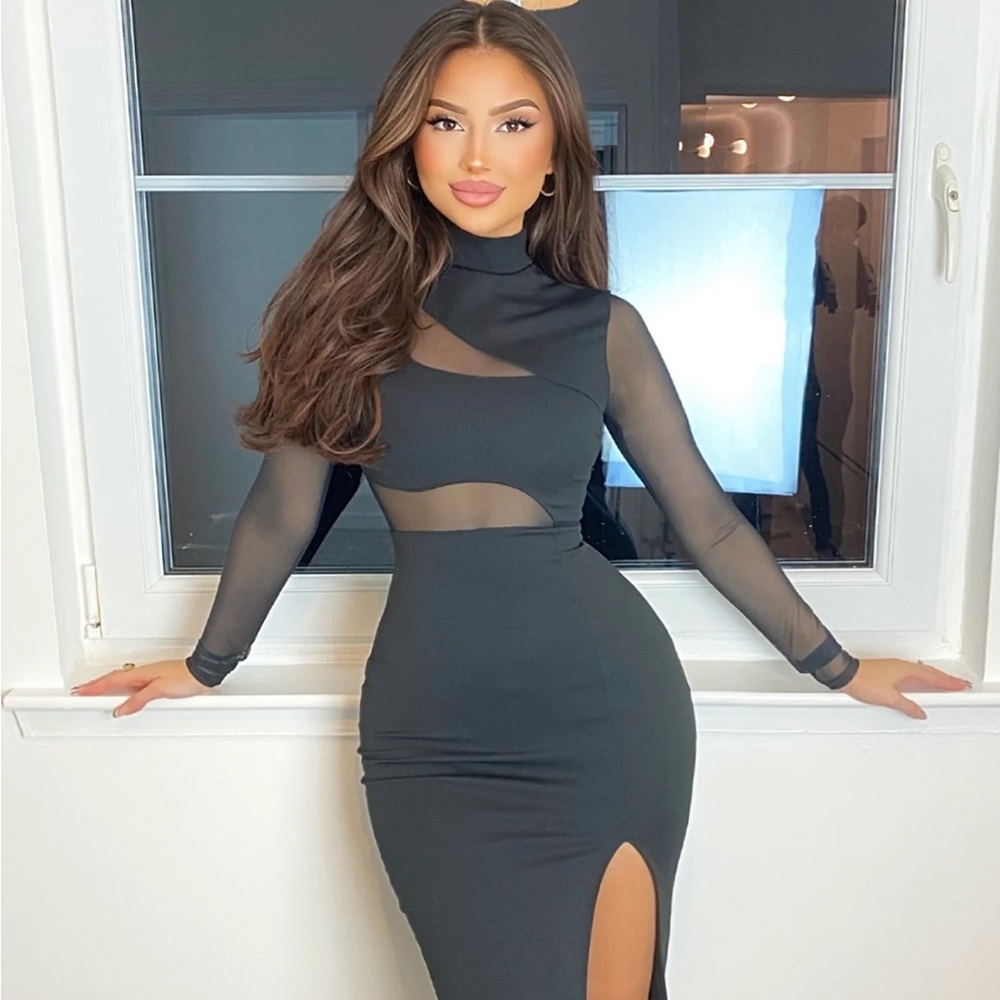Mesh midi dress